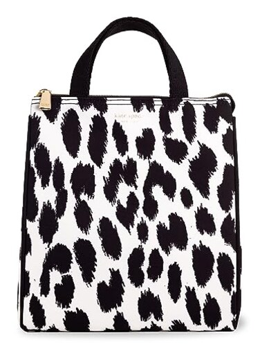 kate spade new york Portable Soft Cooler Lunch Bag Thermal Tote with Insulated Interior Lining and Storage Pocket Lunch Tote for Women Modern Leopard