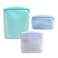 Stasher Silicone Reusable Storage Bags 3Pack Reusable Freezer Bags Microwave Dishwasher Oven Safe Sous Vide Premium Lunch Containers Eco Friendly Food Storage Bags Snack Bags Multicolor