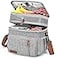 BAGNN Lunch Box Lunch Bag for Women Doubledeck Expandable Large Insulated Cooler Lunch Bag with Shoulder Strap Leakproof Durable Adult Lunch Box for Work Picnic Beach 16L Gray
