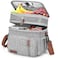 BAGNN Lunch Box Lunch Bag for Women Doubledeck Expandable Large Insulated Cooler Lunch Bag with Shoulder Strap Leakproof Durable Adult Lunch Box for Work Picnic Beach 16L Gray