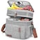 BAGNN Lunch Box Lunch Bag for Women Doubledeck Expandable Large Insulated Cooler Lunch Bag with Shoulder Strap Leakproof Durable Adult Lunch Box for Work Picnic Beach 16L Gray