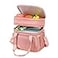 MAPLELILY Lunch Box for Men Women Double Deck Insulated Lunch Bag Large Leak Proof Tote Cooler Wide Open Dual Compartment Lunch Bags with Shoulder Strap For Work Picnic Hiking Beach Pink