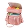 MAPLELILY Lunch Box for Men Women Double Deck Insulated Lunch Bag Large Leak Proof Tote Cooler Wide Open Dual Compartment Lunch Bags with Shoulder Strap For Work Picnic Hiking Beach Pink