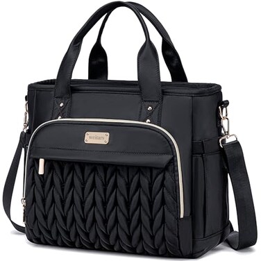 Weitars Insulated Lunch Bag for WomenLeak Proof Lunch Box for WorkExtra Large Lunch Tote Bag With Removable Shoulder Strap with Side PocketsReusable Lunch Bag For Picnic Hiking Black02