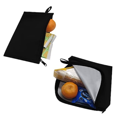 Moyad Reusable Sandwich Snack Bags 2 Pack Zipper Lunch Pouches Dishwasher Safe BPA Free Compact Food Storage for Work Travel Picnic Black