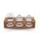 Badash Crystal Glass Jar Set 10Piece Glass Jars with Lids Spoons and Wood Stand for Jam Honey Spice or Condiments Ideal for Salad Dressing Sauce