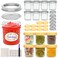 COMUDOT 6 oz Glass Jars with Lids 16 Pack Small Mason Jars 6 oz Regular Mouth Small Glass Jar with Lids Clear Canning Jar for Jelly Jam Honey Wedding Shower Favors