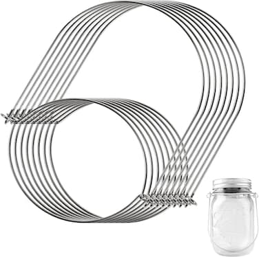 DOITOOL Mason Jar Wire Hangers 8 Pack Stainless Steel Wire Handles for Wide Mouth Mason Jars Canning Jars Canning Jars Hanger Jar Hanging Hook Compatible for 86mm Regular Mouth