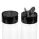 Foraineam 16 Pack 17 oz 500ml Plastic Spice Jars Containers Bottles with Black Flip Cap To Pour Or Sifter Shaker Perfect for Storing Spice Powders and Herbs