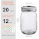 Mcupper 20 Pack 12 oz Mason Jars with Lids and Bands Regular Mouth Glass Canning Jars with Labels and Brusher for Storage Canning Preserving Dishwasher Microwave Safe