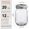 Mcupper 20 Pack 12 oz Mason Jars with Lids and Bands Regular Mouth Glass Canning Jars with Labels and Brusher for Storage Canning Preserving Dishwasher Microwave Safe