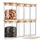 COCOYA 12 Oz Glass Jars with Bamboo Lid Set UPGRADE Clear Thickened Glass Containers for Spice Tea Herb Small Tiny Jars Food Storage Containers for Coffee Bean Seasoning sugar Kitchen Pantry 8Pack
