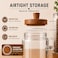 ANSQU Glass Jar with Lid and Spoon 203oz Airtight Coffee Bean Container for Coffee Beans Grounds Cute Glass Coffee Canister for Coffee Bar Storage 1 Pack