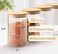 COCOYA 32 FL Oz Glass Jars with Bamboo Lid Set 4Pack UPGRADE Thick Glass Pantry Storage Canisters Kitchen Clear Food Containers for Dry Foods Nut Meal Prep Coffee Bean Candy Sugar Cookie Cereal
