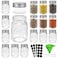 CycleMore 15 Pack 4oz Glass Mason Spice Jars Round Spice Containers with Silver Metal Caps and PourSift Shaker Lids40pcs Labels1pcs Silicone Collapsible Funnel1pack Brush and 1 Pen Included