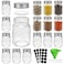 CycleMore 15 Pack 4oz Glass Mason Spice Jars Round Spice Containers with Silver Metal Caps and PourSift Shaker Lids40pcs Labels1pcs Silicone Collapsible Funnel1pack Brush and 1 Pen Included