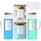 KitHero Glass Laundry Detergent Dispenser Set 2x50oz 2x70oz Borosilicate Containers with Bamboo Lids Handle Labels Stores Powderlaundry podsFabric Softener for Laundry Room organization and Decor