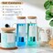 KitHero Glass Laundry Detergent Dispenser Set 2x50oz 2x70oz Borosilicate Containers with Bamboo Lids Handle Labels Stores Powderlaundry podsFabric Softener for Laundry Room organization and Decor