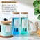 KitHero Glass Laundry Detergent Dispenser Set 2x50oz 2x70oz Borosilicate Containers with Bamboo Lids Handle Labels Stores Powderlaundry podsFabric Softener for Laundry Room organization and Decor