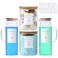 KitHero Glass Laundry Detergent Dispenser Set 2x50oz 2x70oz Borosilicate Containers with Bamboo Lids Handle Labels Stores Powderlaundry podsFabric Softener for Laundry Room organization and Decor