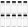 Hulless 10 Pcs 4 Ounce Plastic Juice Bottle Drink Containers Juicing Bottles with Black Lids Suitable for Juice Smoothies Milk and Homemade Beverages 120 mL