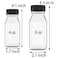 Hulless 10 Pcs 4 Ounce Plastic Juice Bottle Drink Containers Juicing Bottles with Black Lids Suitable for Juice Smoothies Milk and Homemade Beverages 120 mL