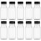Hulless 10 Pcs 4 Ounce Plastic Juice Bottle Drink Containers Juicing Bottles with Black Lids Suitable for Juice Smoothies Milk and Homemade Beverages 120 mL
