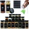 JARXSUN 24Pcs Spice Jars Containers with Labels4oz Black Seasoning Bottles with Shaker Lids for Rack Cabinet DrawerEmpty Square Condiment Pots 24 Black