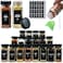 JARXSUN 24Pcs Spice Jars Containers with Labels4oz Black Seasoning Bottles with Shaker Lids for Rack Cabinet DrawerEmpty Square Condiment Pots 24 Black