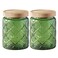 Jueison Glass Jar with Lid Vintage Glass Storage Jars with Airtight Lid Coffee Canister Sugar Container for Kitchen Counter Pantry Flour Candy Tea Coffee Beans Oats Begonia Green2