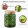 Jueison Glass Jar with Lid Vintage Glass Storage Jars with Airtight Lid Coffee Canister Sugar Container for Kitchen Counter Pantry Flour Candy Tea Coffee Beans Oats Begonia Green2