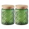 Jueison Glass Jar with Lid Vintage Glass Storage Jars with Airtight Lid Coffee Canister Sugar Container for Kitchen Counter Pantry Flour Candy Tea Coffee Beans Oats Begonia Green2