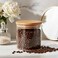 JUVITUS 10 oz Clear Glass Jar with Bamboo Silicone Sealed Lid Single