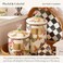 MACKENZIE-CHILDS MACKENZIECHILDS Enamel Canister Versatile Kitchen Storage Container for Flour and Sugar Small 38Ounce Capacity White Butterfly Garden