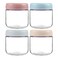 MOLADRI 4 Pack Glass Clear Storage Canister with Airtight Lid 12oz Overnight Oats Containers Small Cute Decorative Pantry Jar for Snacks Yogurt Cereal Fruit Salad Spice Sugar Coffee Tea
