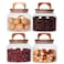 SAIOOL Glass Jars with Airtight Lid Set of 4Kitchen Canisters Borosilicate Storage ContainersRetro Design jars for CandyCookieRiceSugarFlour FlourPastaNuts and Spice Jars