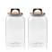 Sweejar Large Glass Candy Jars with Wooden Lids 1 Gallon Glass Jar with Lid SugarFlour Storage Containers Big Glass Canisters with Airtight Lid 2 Pack