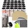 SWOMMOLY 30 Glass Spice Jars 4ozSquare Spice Bottles with 703 Spice Labels Empty Spice Containers with Poursift Shaker Lid Airtight Cap Chalk Marker and Funnel Complete Set
