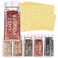 SWOMMOLY 30 Glass Spice Jars 4ozSquare Spice Bottles with 703 Spice Labels Empty Spice Containers with Poursift Shaker Lid Airtight Cap Chalk Marker and Funnel Complete Set