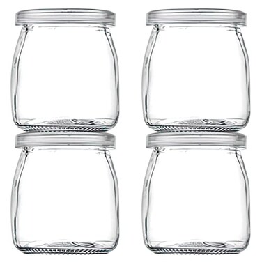 Thymart 53oz 7 OZ Mini Glass Jar with Lid for Pudding Yogurt Caviar Herb Jelly Jams Honey Spices Dishwaresafe Packof4Pcs 53 Round 4 MGJS57