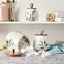 TTU Tabletops Gallery Ceramic Canister Collection Stoneware Designed Kitchen Storage Acacia Wood White Set 3 Piece Green Leaf Canister Set