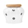 UPKOCH Ceramic Garlic Keeper with Bamboo Lid and 12 Air Vents Porcelain Storage Jar for Fresh Garlic Ginger Onion Kitchen Countertop Organizer 511X511X433In