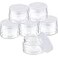 SATINIOR 6 Pack 3 oz Plastic Jars Containers with Lids Widemouth Refillable Leakproof Reusable Round Empty Jars for Travel Cosmetic Dry Food Spice Candy Cookie Home Kitchen Organizing Clear