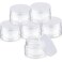 SATINIOR 6 Pack 3 oz Plastic Jars Containers with Lids Widemouth Refillable Leakproof Reusable Round Empty Jars for Travel Cosmetic Dry Food Spice Candy Cookie Home Kitchen Organizing Clear