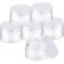 SATINIOR 6 Pack 3 oz Plastic Jars Containers with Lids Widemouth Refillable Leakproof Reusable Round Empty Jars for Travel Cosmetic Dry Food Spice Candy Cookie Home Kitchen Organizing Clear