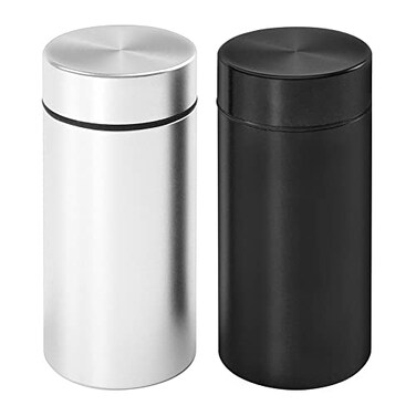 OZCHIN Aluminum Storage Jar Portable Airtight Smell Proof Container Bottle Multipurpose Storage Container for Spices Coffee Teas 80ml SilverBlack
