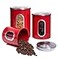 Mixpresso 3Piece Red Canisters Sets For The Kitchen Airtight Canister Set With See Through Window Storage Jars for Coffee Container Tea Organizer Sugar Canister Red Kitchen Canisters