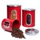 Mixpresso 3Piece Red Canisters Sets For The Kitchen Airtight Canister Set With See Through Window Storage Jars for Coffee Container Tea Organizer Sugar Canister Red Kitchen Canisters