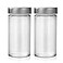 Tianifa 2 Pcs Glass Spice JarsBottles 3oz Empty Round Spice Containers with Airtight Metal Caps with Shaker Lids 2 clear