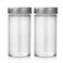 Tianifa 2 Pcs Glass Spice JarsBottles 3oz Empty Round Spice Containers with Airtight Metal Caps with Shaker Lids 2 clear